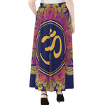 Boho Om Mandala Print Chiffon Maxi Skirt