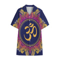 Boho Om Mandala Print Cotton Hawaiian Shirt