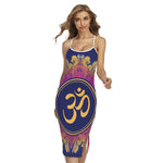 Boho Om Mandala Print Cross Back Cami Dress