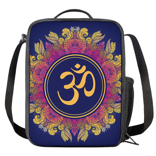 Boho Om Mandala Print Crossbody Lunch Bag