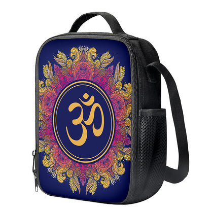 Boho Om Mandala Print Crossbody Lunch Bag