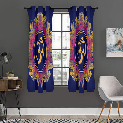 Boho Om Mandala Print Curtain