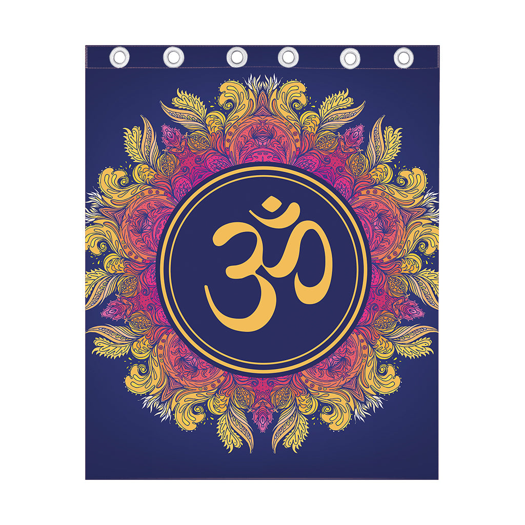 Boho Om Mandala Print Curtain