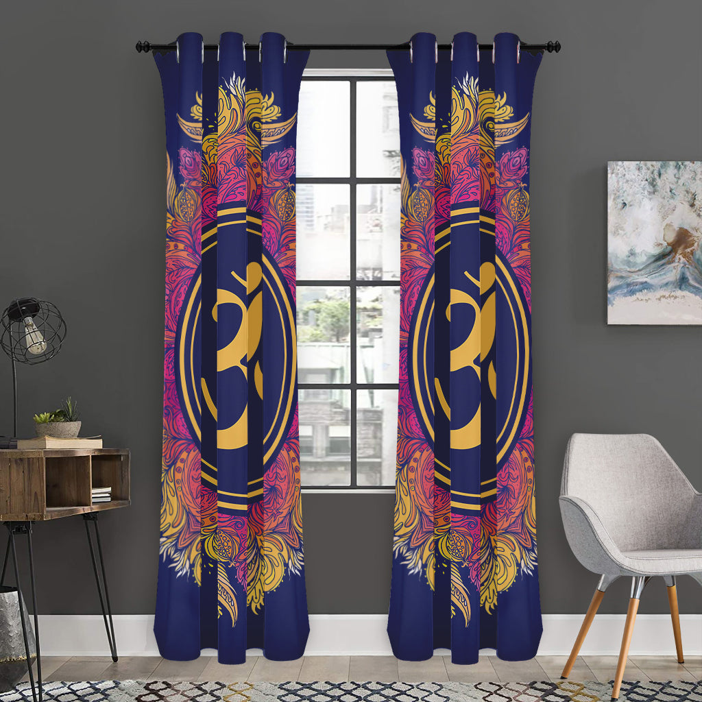 Boho Om Mandala Print Curtain
