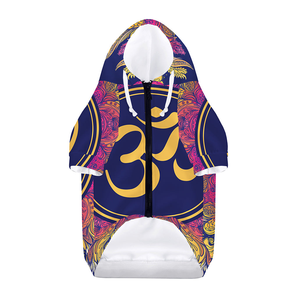 Boho Om Mandala Print Dog Zip Up Hoodie