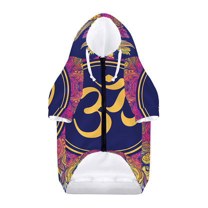 Boho Om Mandala Print Dog Zip Up Hoodie