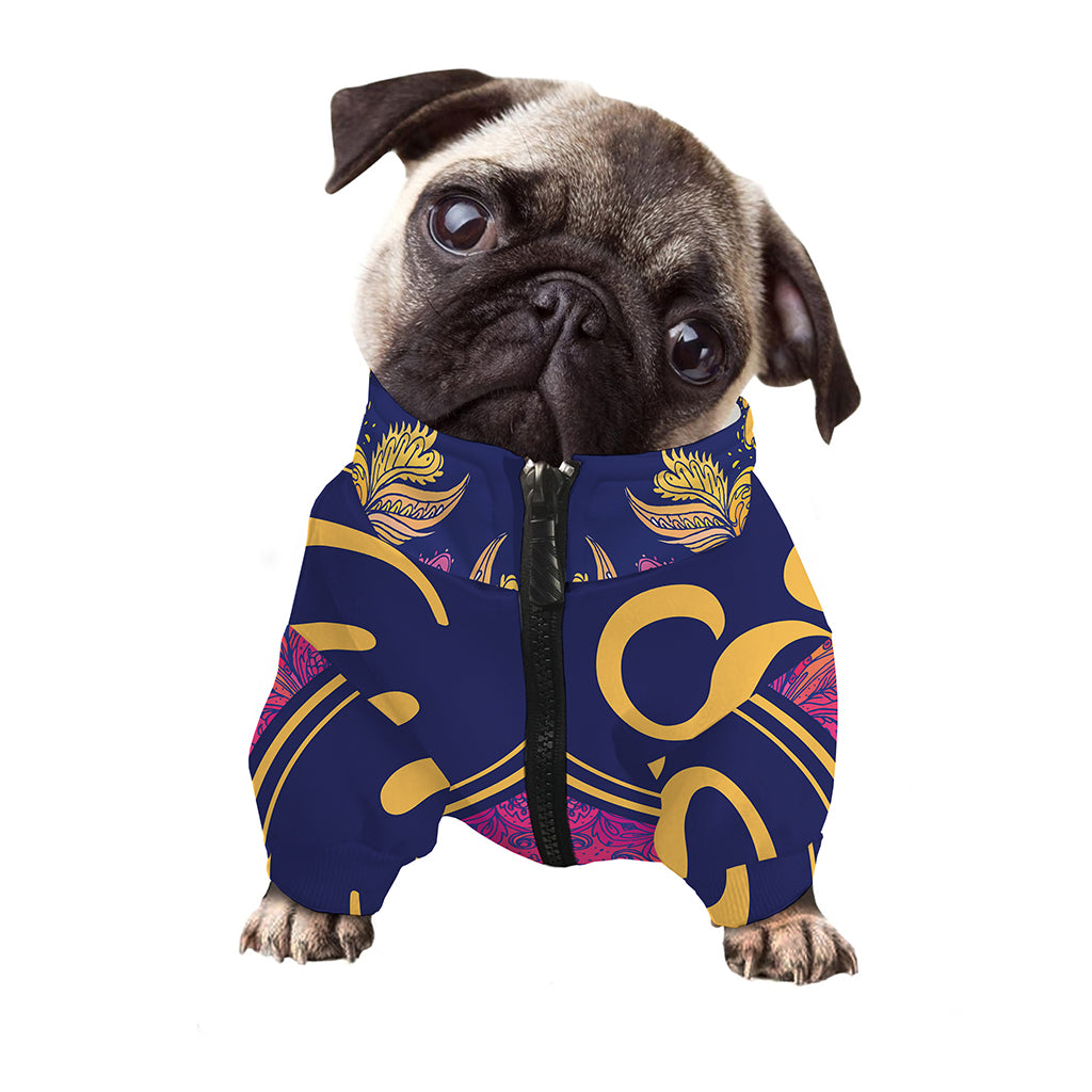 Boho Om Mandala Print Dog Zip Up Jacket