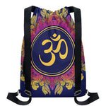 Boho Om Mandala Print Drawstring Backpack