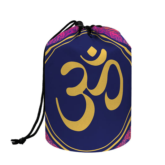 Boho Om Mandala Print Drawstring Makeup Bag