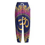 Boho Om Mandala Print Fleece Lined Knit Pants