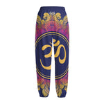 Boho Om Mandala Print Fleece Lined Knit Pants