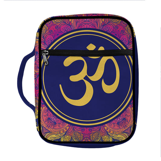 Boho Om Mandala Print Front Pocket Bible Bag