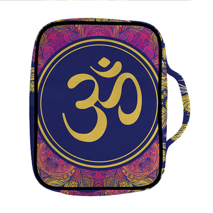 Boho Om Mandala Print Front Pocket Bible Bag