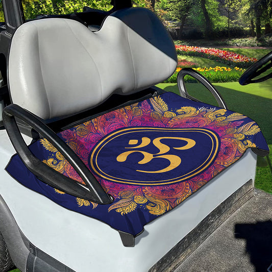 Boho Om Mandala Print Golf Cart Seat Cover
