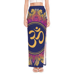 Boho Om Mandala Print High Slit Maxi Skirt