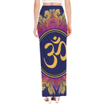 Boho Om Mandala Print High Slit Maxi Skirt