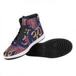 Boho Om Mandala Print High Top Leather Sneakers