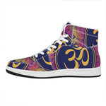 Boho Om Mandala Print High Top Leather Sneakers