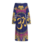 Boho Om Mandala Print Hooded Bathrobe
