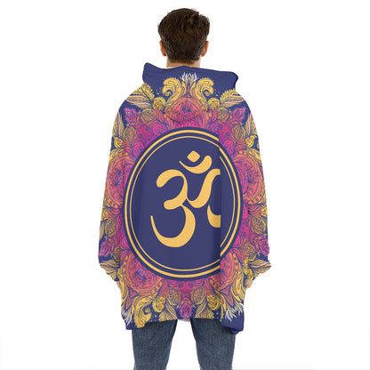 Boho Om Mandala Print Hoodie Blanket