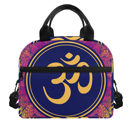 Boho Om Mandala Print Insulated Lunch Bag