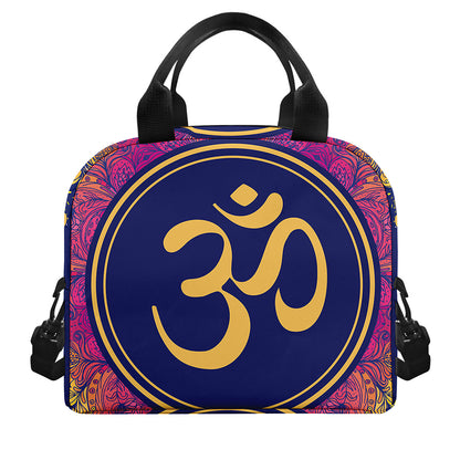 Boho Om Mandala Print Insulated Lunch Bag