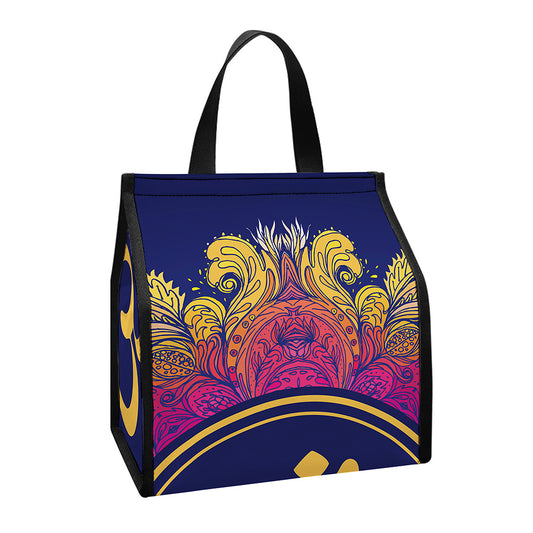 Boho Om Mandala Print Insulated Lunch Tote