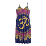 Boho Om Mandala Print Jersey Midi Cami Dress