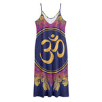 Boho Om Mandala Print Jersey Midi Cami Dress