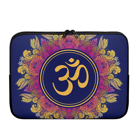 Boho Om Mandala Print Laptop Sleeve
