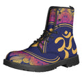 Boho Om Mandala Print Lace-Up Boots