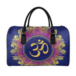 Boho Om Mandala Print Leather Duffle Bag