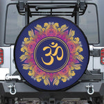 Boho Om Mandala Print Leather Spare Tire Cover