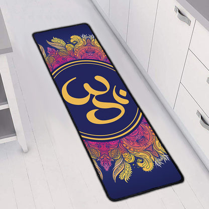 Boho Om Mandala Print Long Kitchen Mat