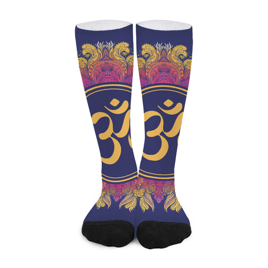 Boho Om Mandala Print Long Socks