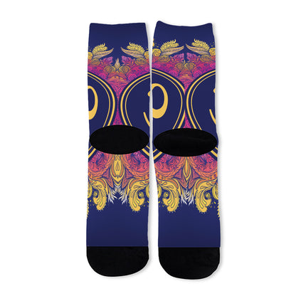 Boho Om Mandala Print Long Socks