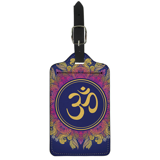 Boho Om Mandala Print Luggage Tag