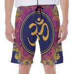 Boho Om Mandala Print Men's Beach Shorts