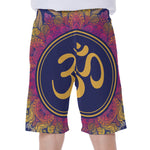 Boho Om Mandala Print Men's Beach Shorts