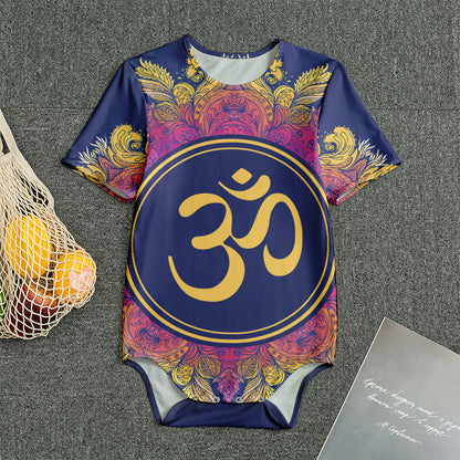 Boho Om Mandala Print Men's Bodysuit