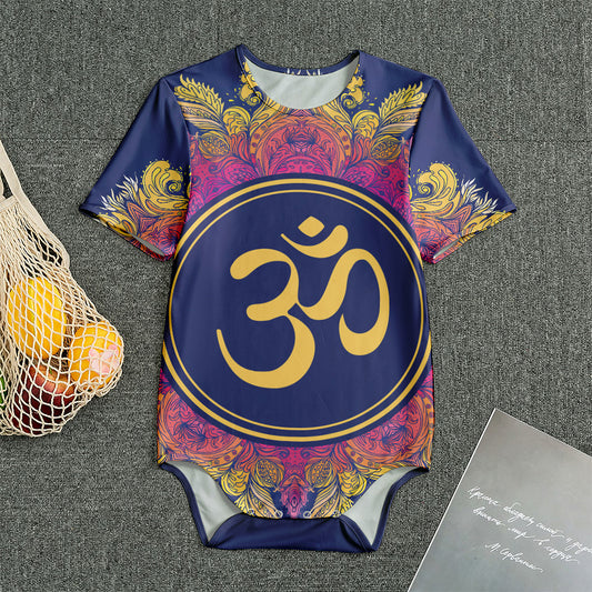 Boho Om Mandala Print Men's Bodysuit