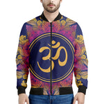 Boho Om Mandala Print Men's Bomber Jacket