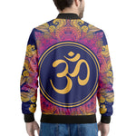 Boho Om Mandala Print Men's Bomber Jacket
