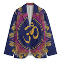 Boho Om Mandala Print Men's Cotton Blazer