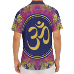 Boho Om Mandala Print Men's Deep V-Neck Shirt