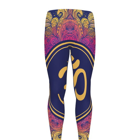 Boho Om Mandala Print Men's leggings
