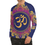 Boho Om Mandala Print Men's Long Sleeve Rash Guard