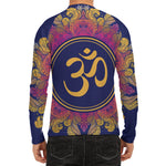Boho Om Mandala Print Men's Long Sleeve Rash Guard