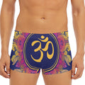 Boho Om Mandala Print Men's Short Boxer Briefs