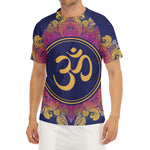 Boho Om Mandala Print Men's Short Sleeve Rash Guard
